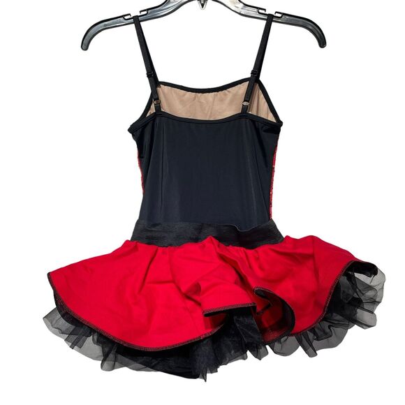 weissman dance costume red sequin black tutu MC - Picture 3 of 7